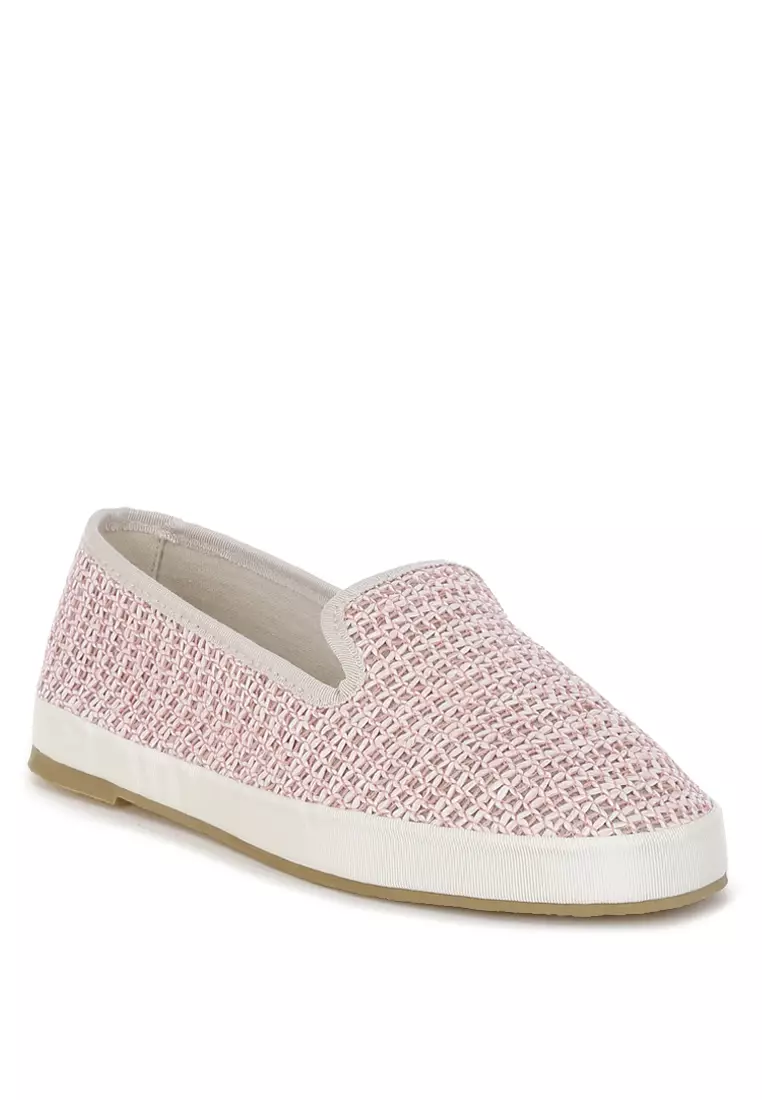 Sepatu Slip-On Ujung Bulat Warna Pink