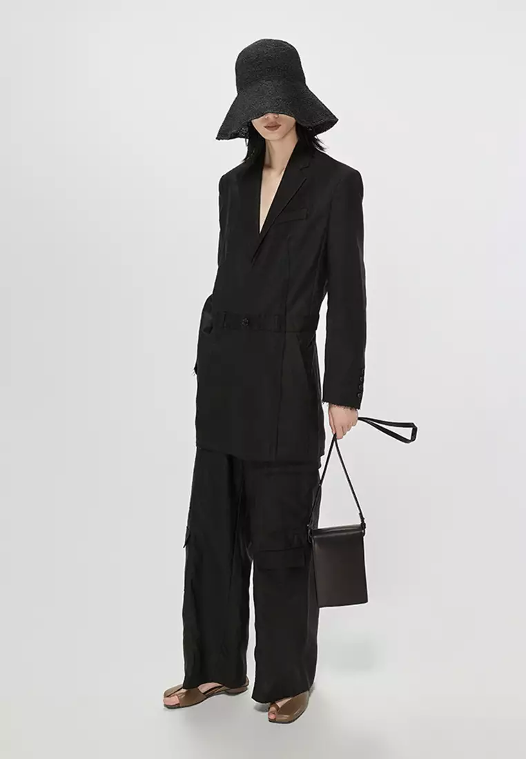 JNBY Women's Collared Long Sleeve H-Shaped Maxi Coat