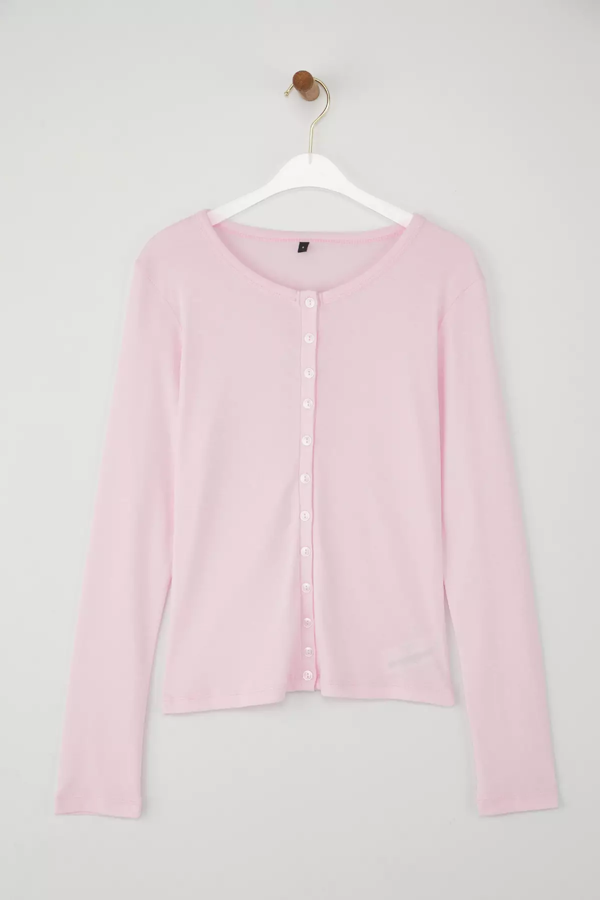 Teen Wardrobe Essentials – Pink Button-Down Stretchy Knit Blouse | Twoaw26Bz00007