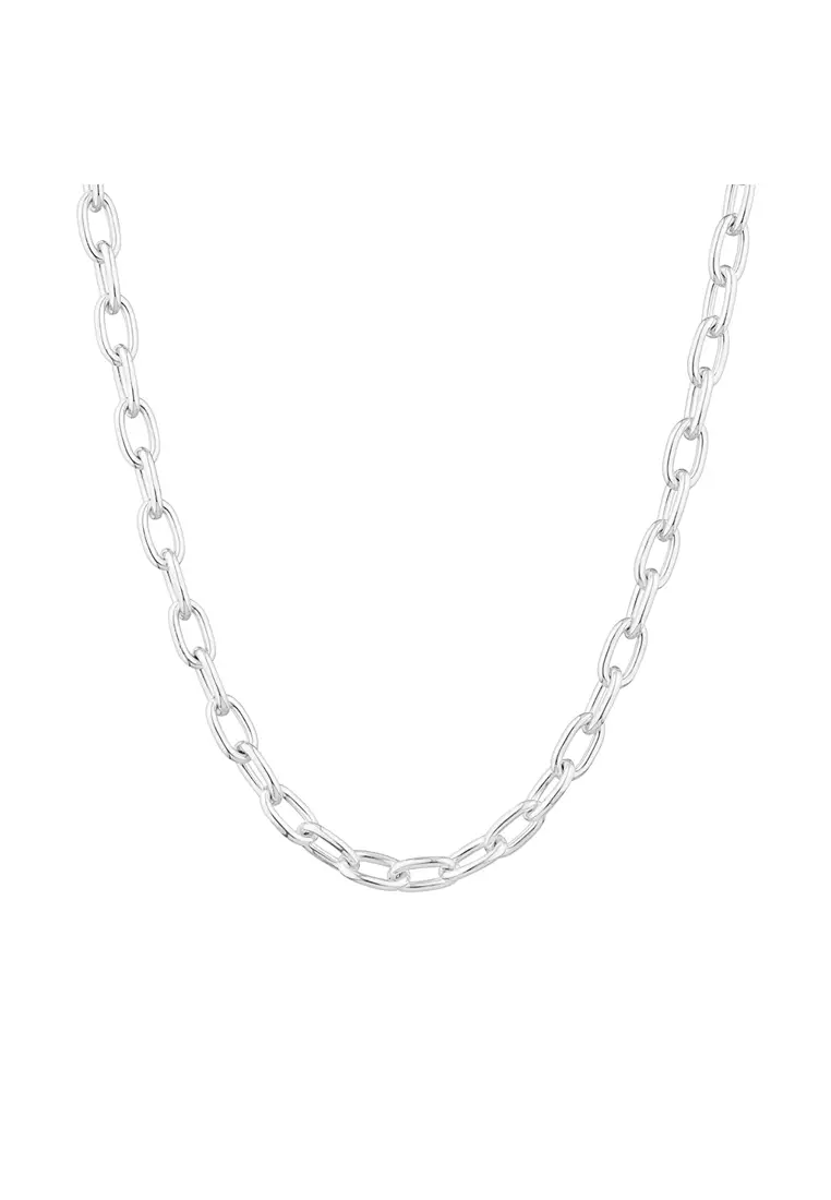 Paperclip Chain Necklace Adjustable 50cm/20' in Sterling Silver