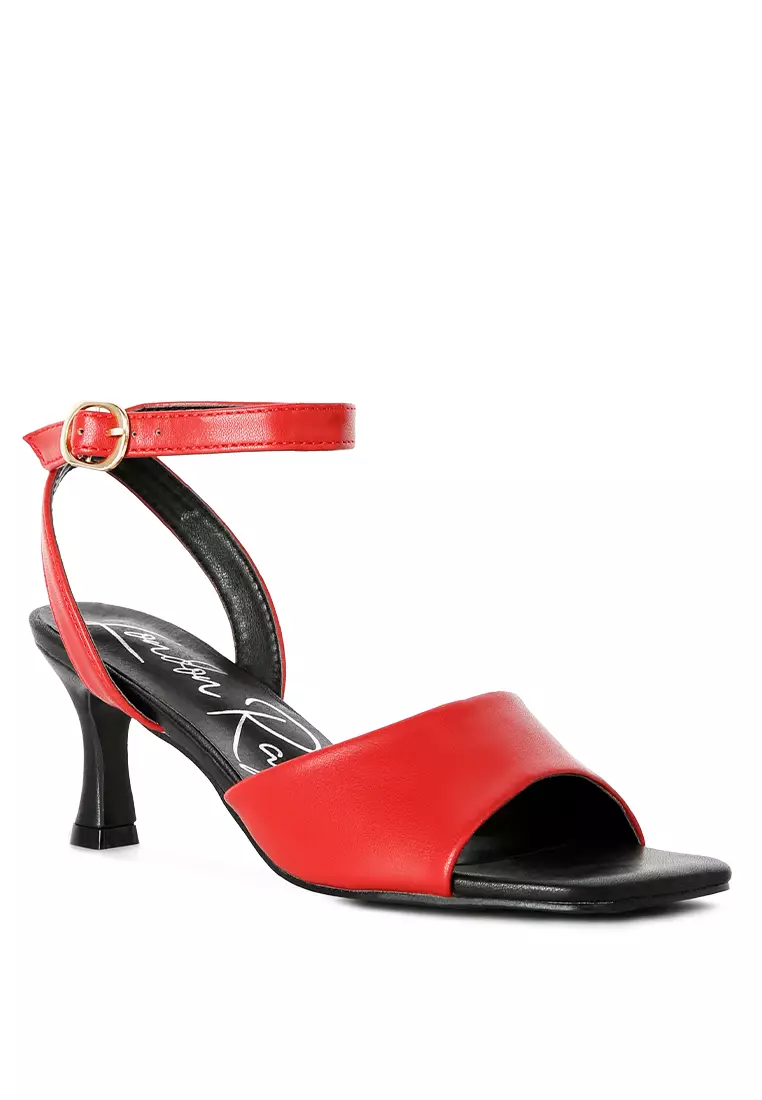 Red medium 2025 heel shoes