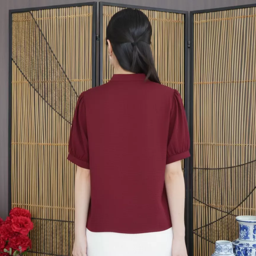 Haeun Lunar Blouse in Maroon