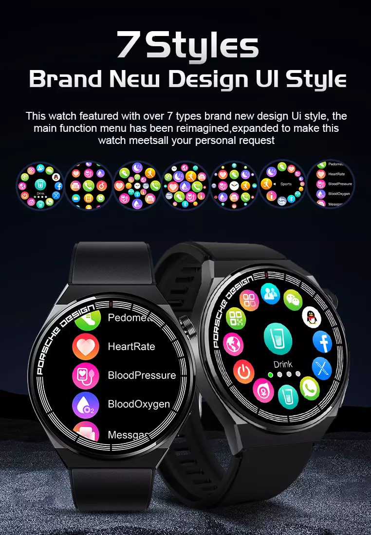 Smart Watch GT8 Hot Sale New Wireless Charger Full Touch Screen Jam Tangan Pintar perak hitam