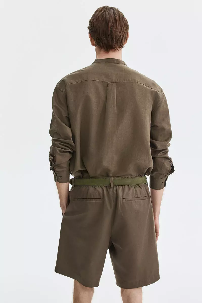 Relaxed Fit Linen-blend shorts