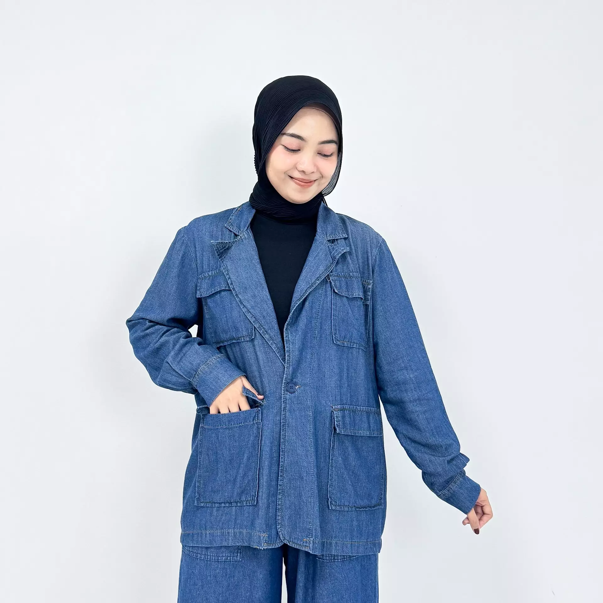 Meiza Set Denim Pants DARK BLUE