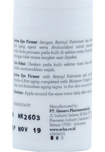 erha active eye firmer 15g eye cream krim mata anti penuaan