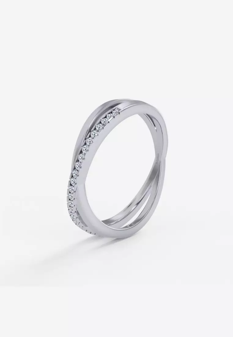 Vinstella Infinite Devotion Eternity Ring - 925 Sterling Silver with Rhodium Plated