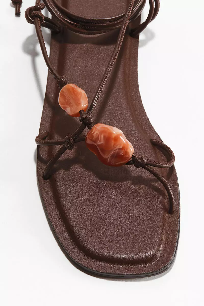 Bead-detail strappy sandals