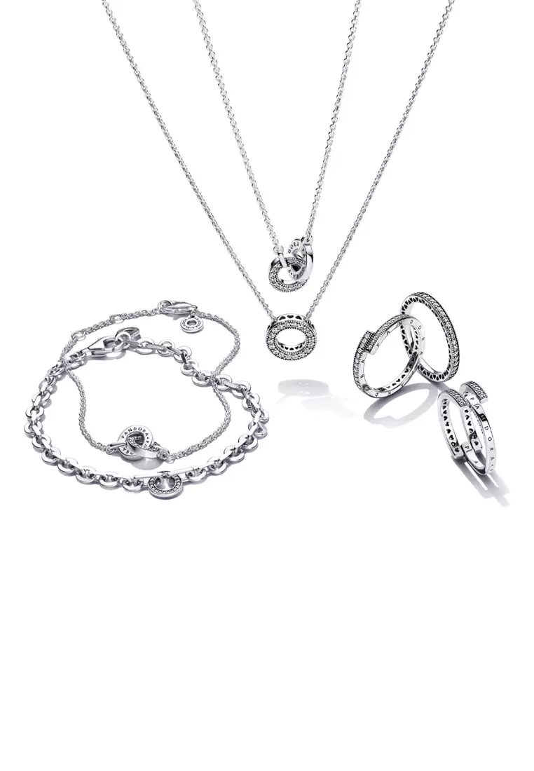 Pandora signature pendant necklace best sale