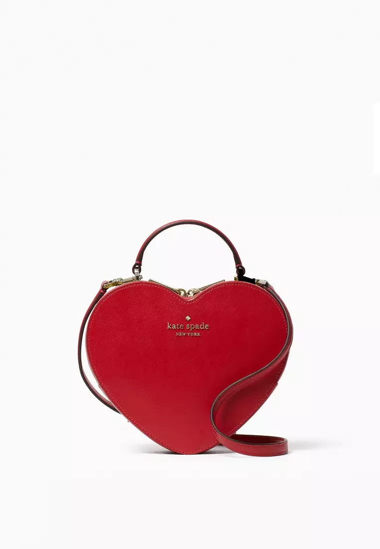 Pink heart crossbody kate spade clearance