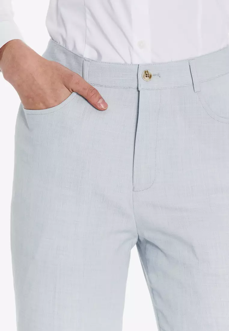 Light Pale Blue Classic Fit Trousers