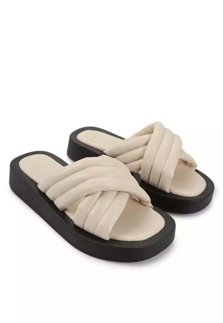 Puffy sales leather slides
