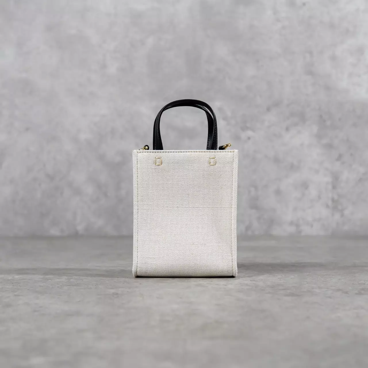 Tas GIVENCHY TEXT BLACK IVORY WHITE CANVAS MINI TOTE BAG WITH LS 100% ORIGINAL