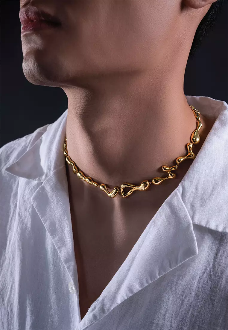 Delulu 水滴型贴颈项链（18K镀金）