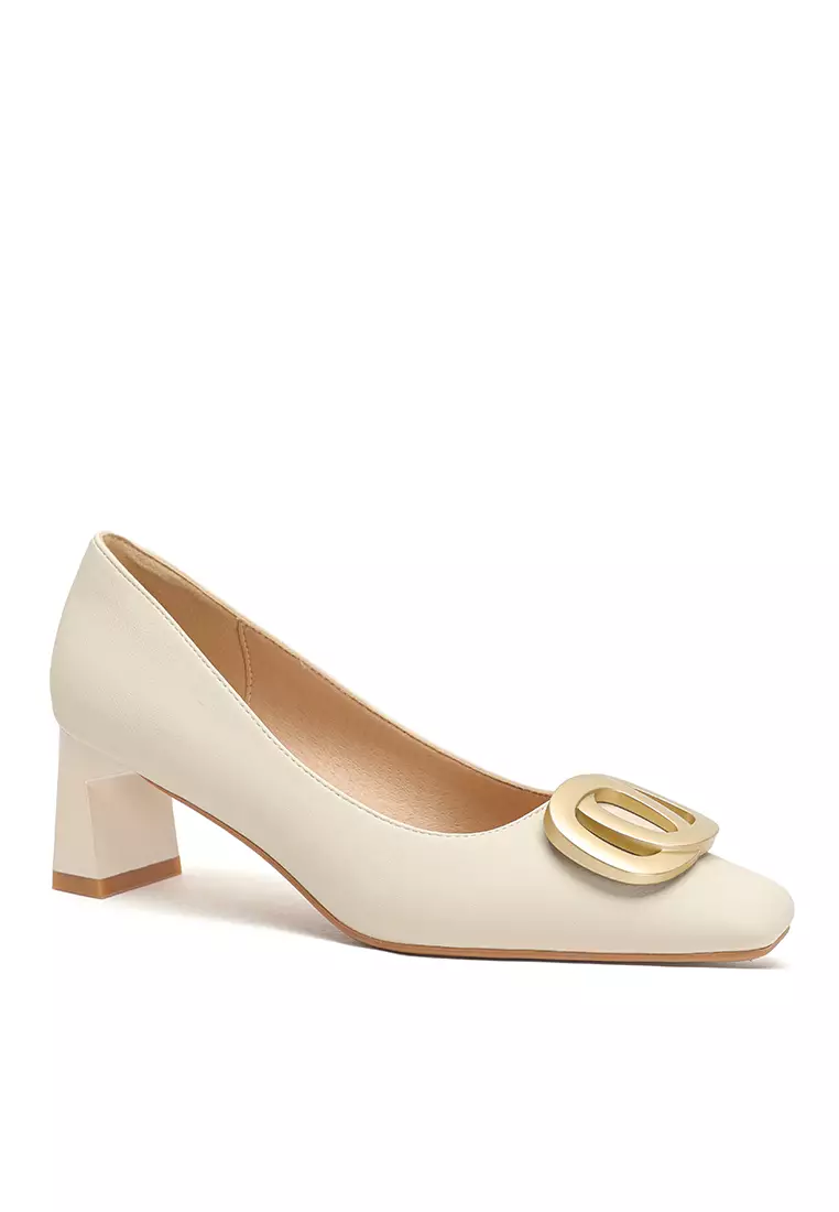 5CM Metal Buckle Microfiber Leather Pumps BY2355-18