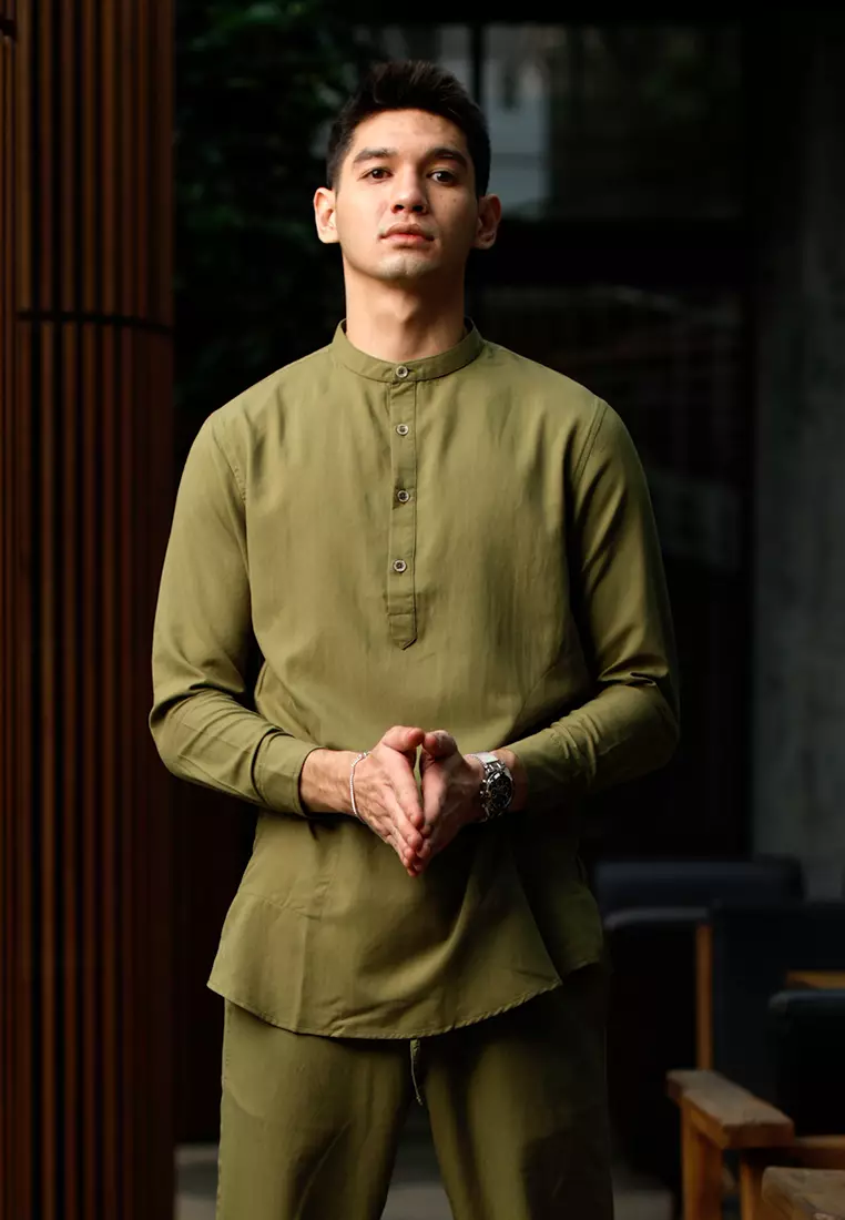 OXCON Kemeja Setelan Koko Kurta Moslem Wear Sage Green