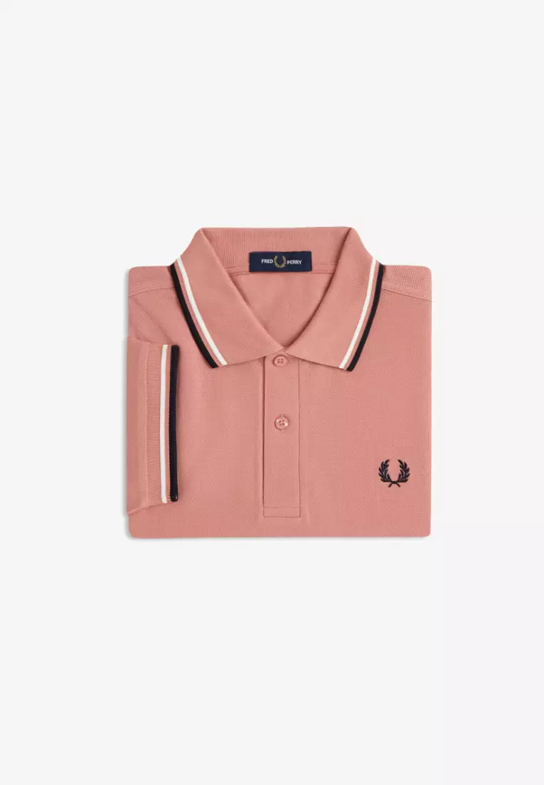 Fred Perry M3600 Twin Tipped Fred Perry Shirt (Putty Pink / Ecru / Navy)