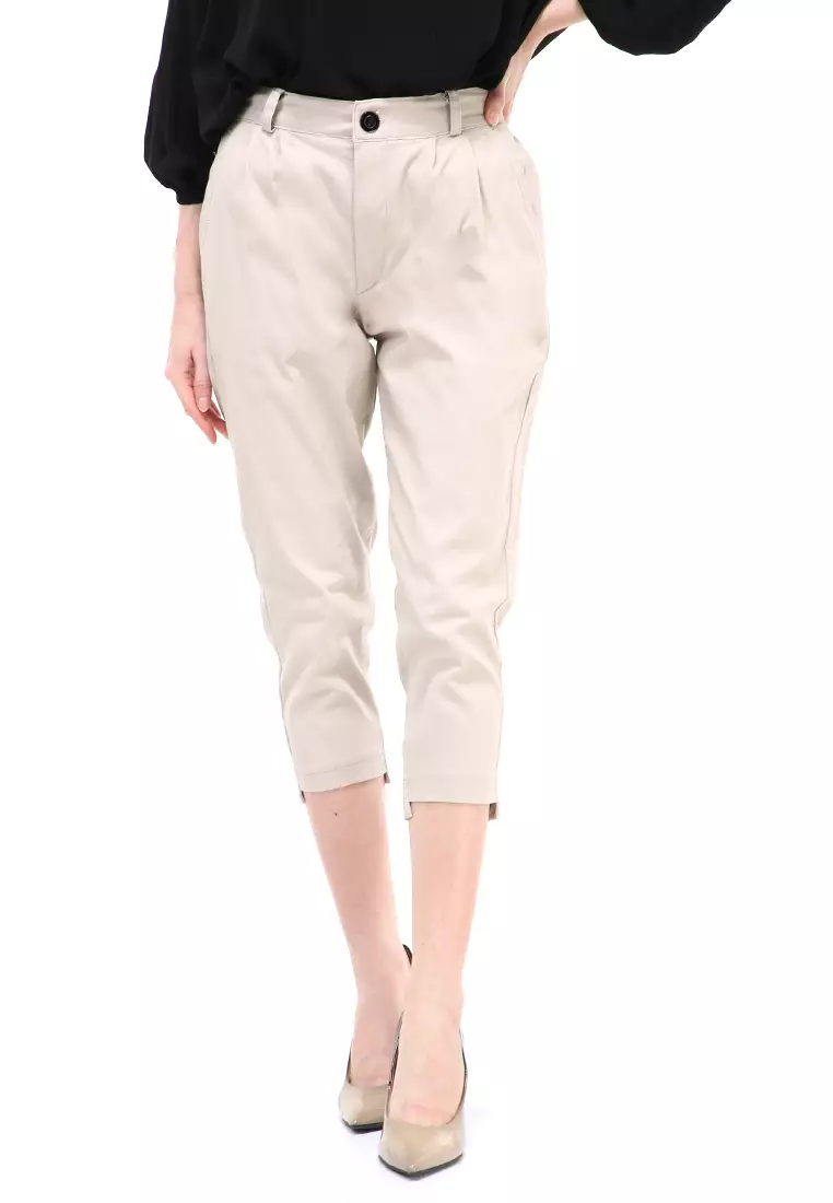 Liana Long Pants Celana Panjang Bawahan Wanita Premium Quality - Beige