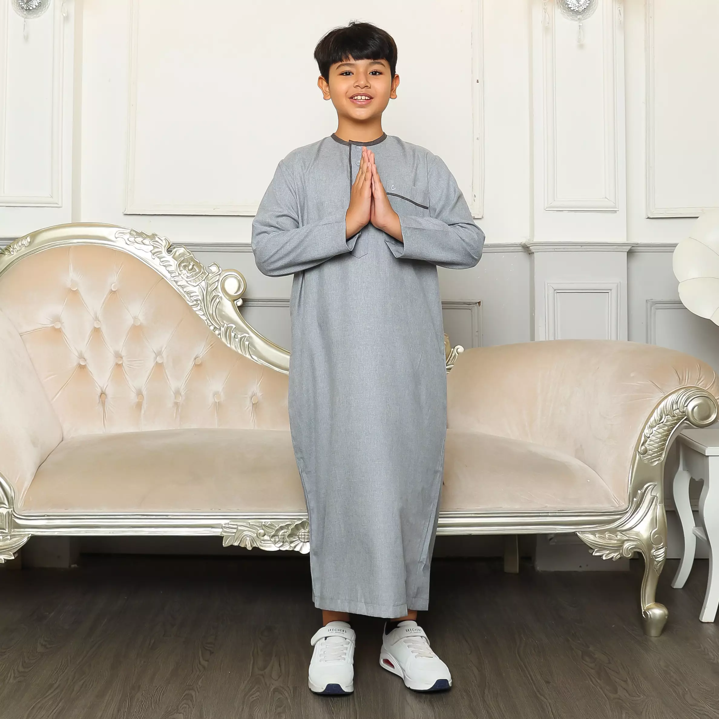 Gamis Jubah Anak Laki Laki GPA Yazid Grey