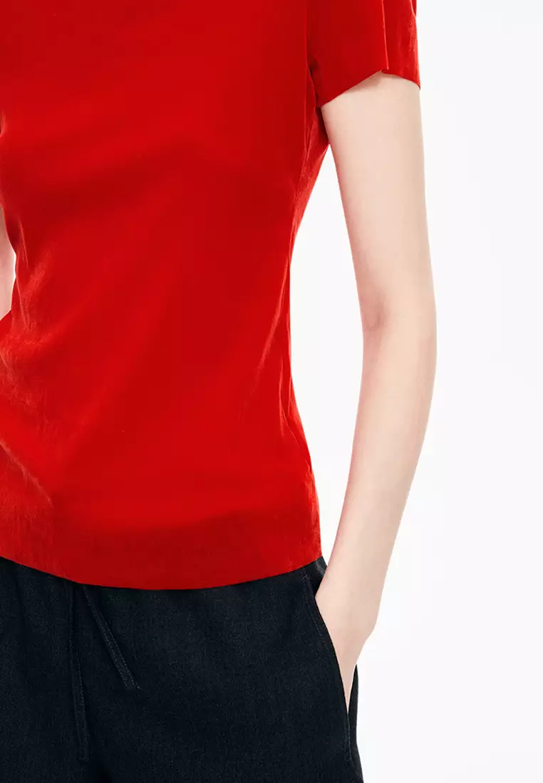 人丝网纱修身短袖T恤