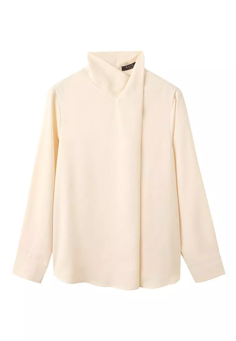 Statement High Neck Long Sleeve Shirt [AB19711]