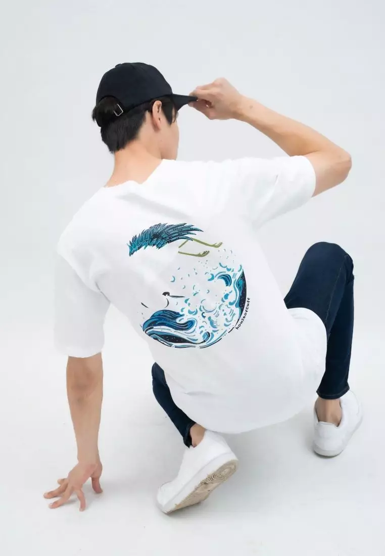 Houseofcuff T-shirt Kaos Putih Motif Bangau Laut Tersedia Size S-4XL