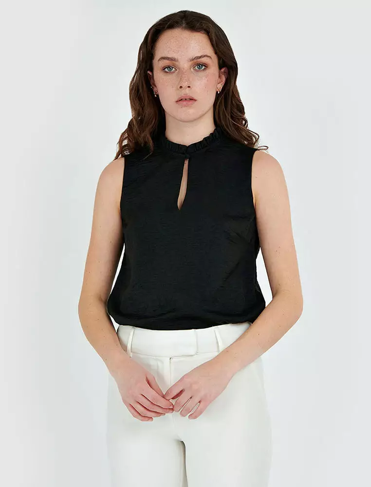 Frill polo cheap neck top