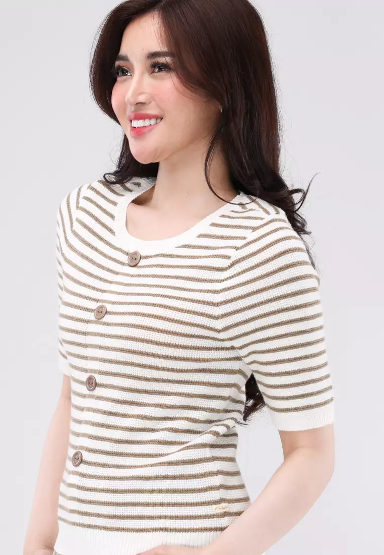 Knitted Short Sleeves Top