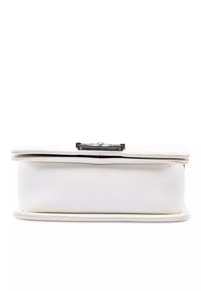 Pre-Loved Chanel Small Calfskin Double Stitch Boy Flap