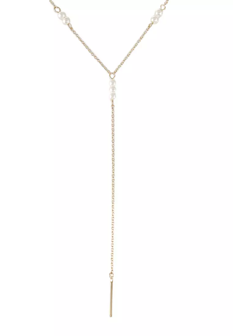 Gold y shaped necklace discount