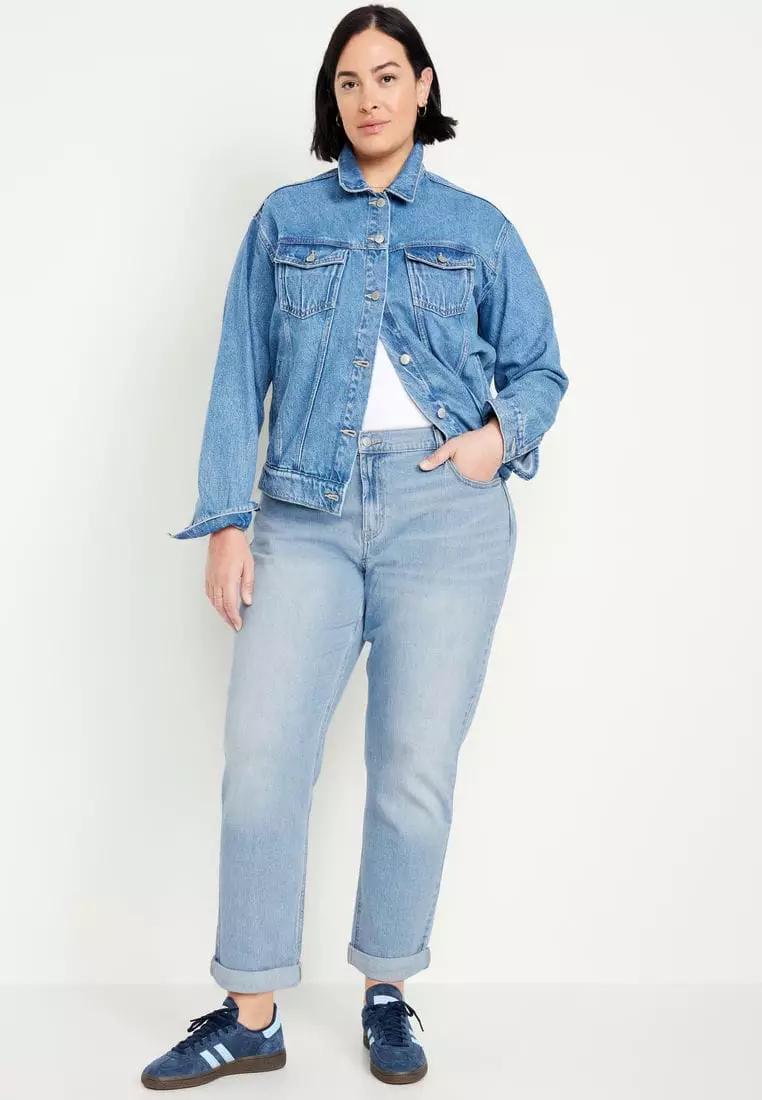 Mid-Rise Wow Boyfriend Straight Jeans