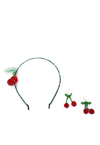 URBAN REVIVO 綠色 Cherries Detail 珠飾Headband 0ED7CACE75AF4BGS_1