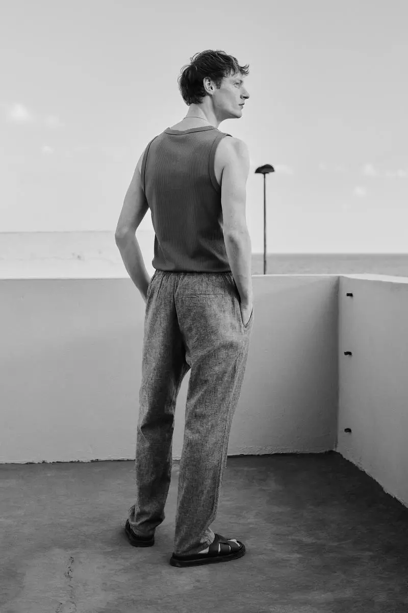 Regular Fit Linen-blend trousers