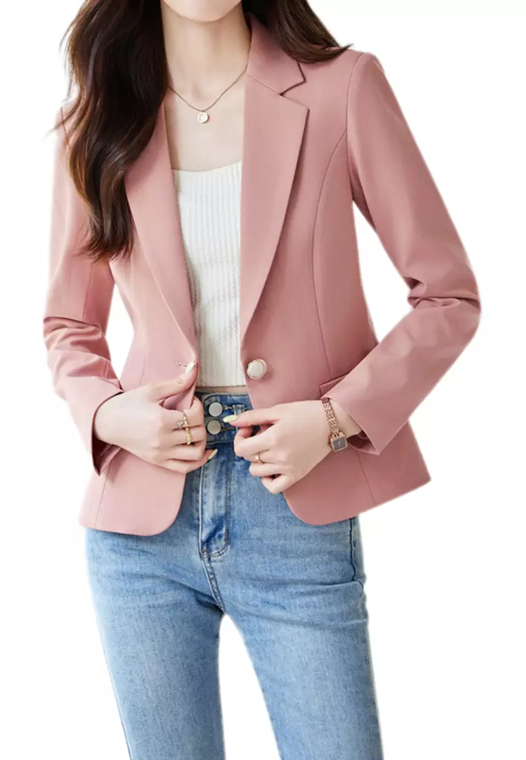 Buy HAPPY FRIDAYS Cropped Slim-fit Suit Jacket YGH-EQ89182 2025
