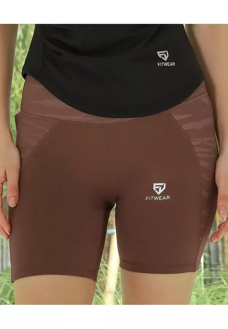 Fitwear - Legging / Celana Pendek Olahraga VEXANA PRINTED WAIST - ZEBRA BROWN