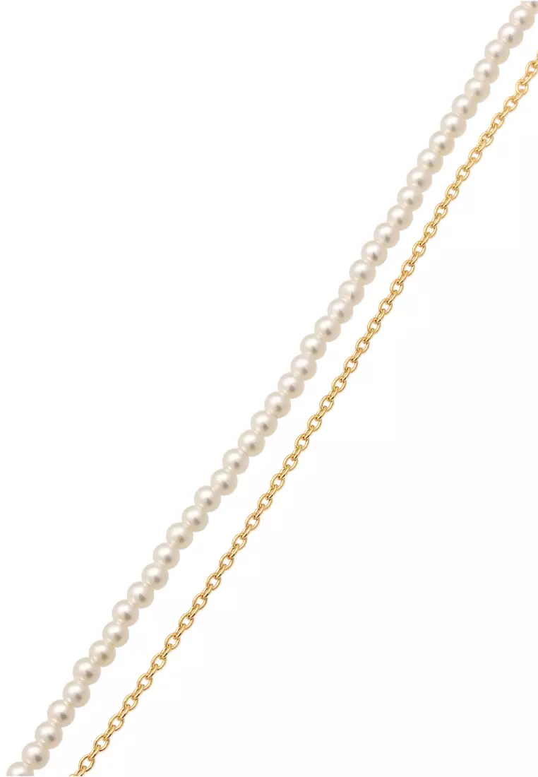 Necklace Set Shell Pearls Basic Chain Gold Plated