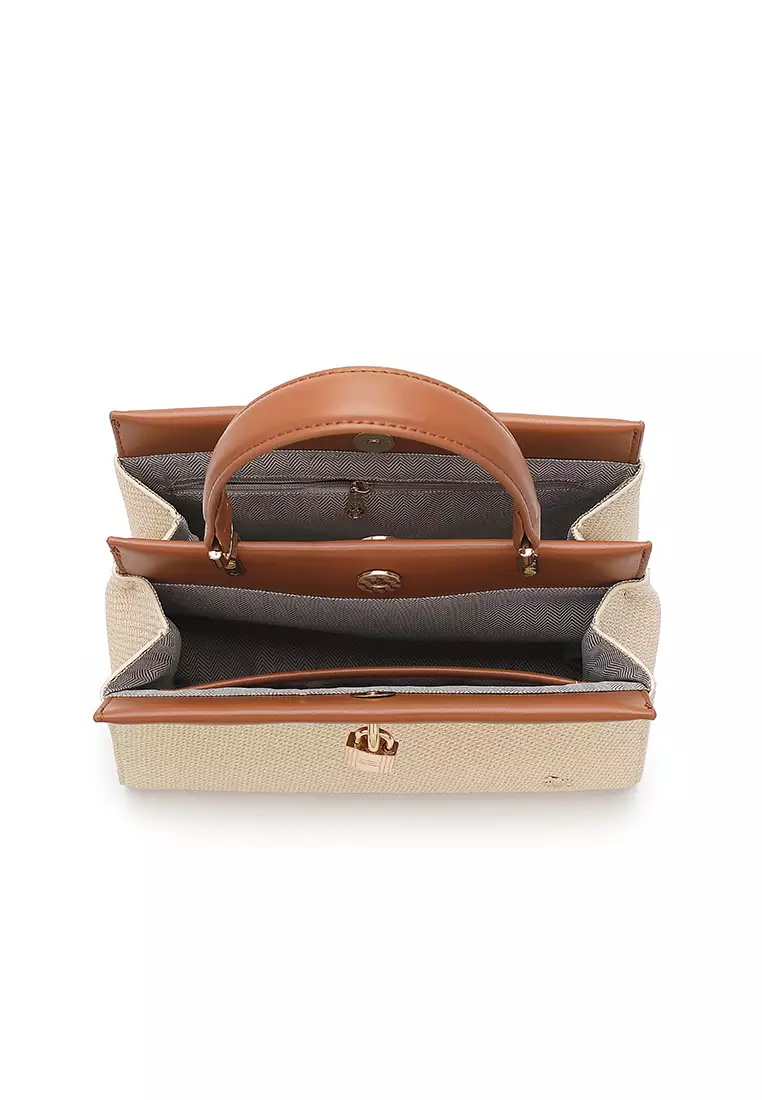 Women's Top Handle Bag / Sling Bag / Crossbody Bag / Shoulder Bag (Tas Tangan Wanita / Tas Selempang Wanita / Tas Bahu Wanita) - Cokelat