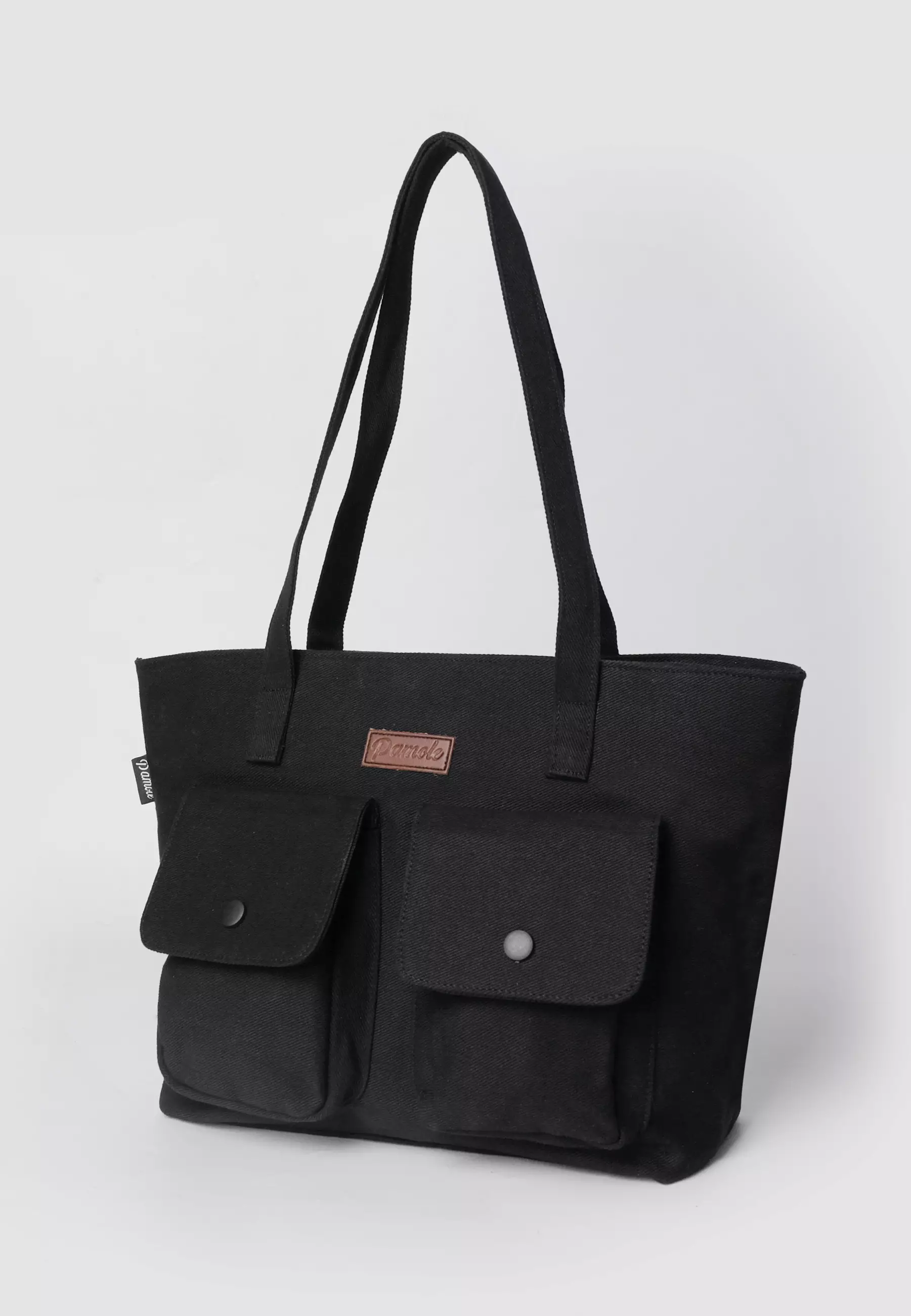 Pamole - Totebag Wanita Tote Bag Wanita Bahan Kanvas - Emely Series - Hitam
