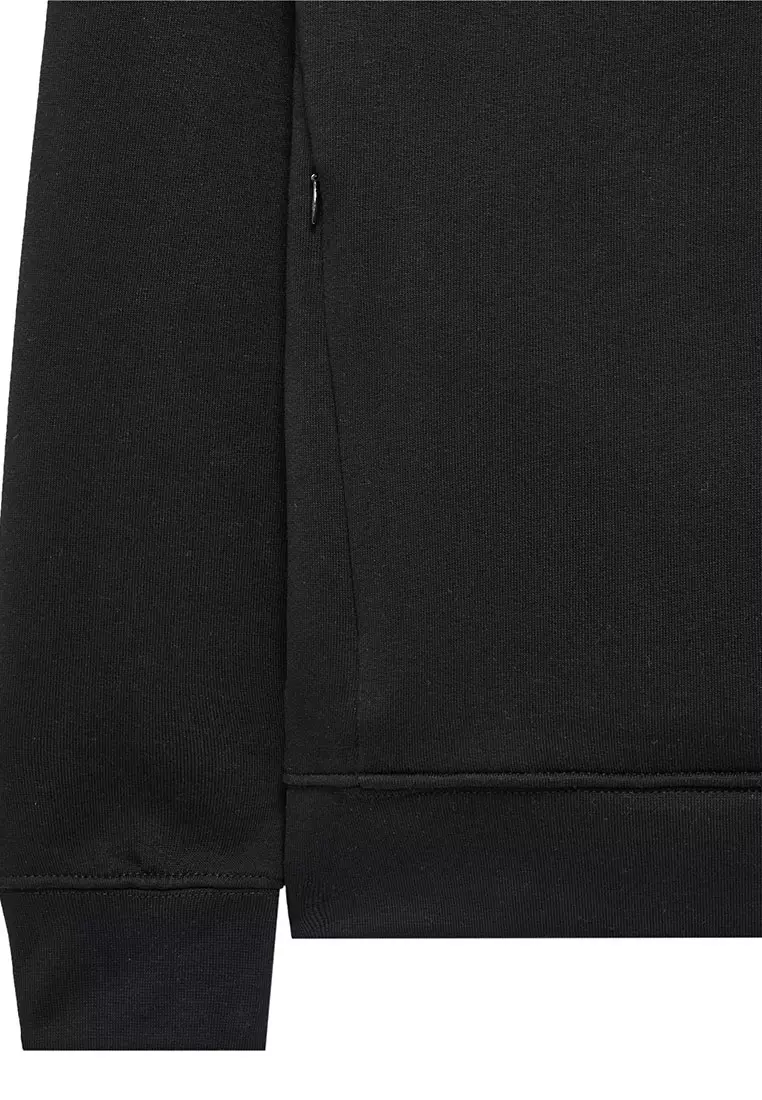 MENS BLACK RIBBE BADGE HOODIE