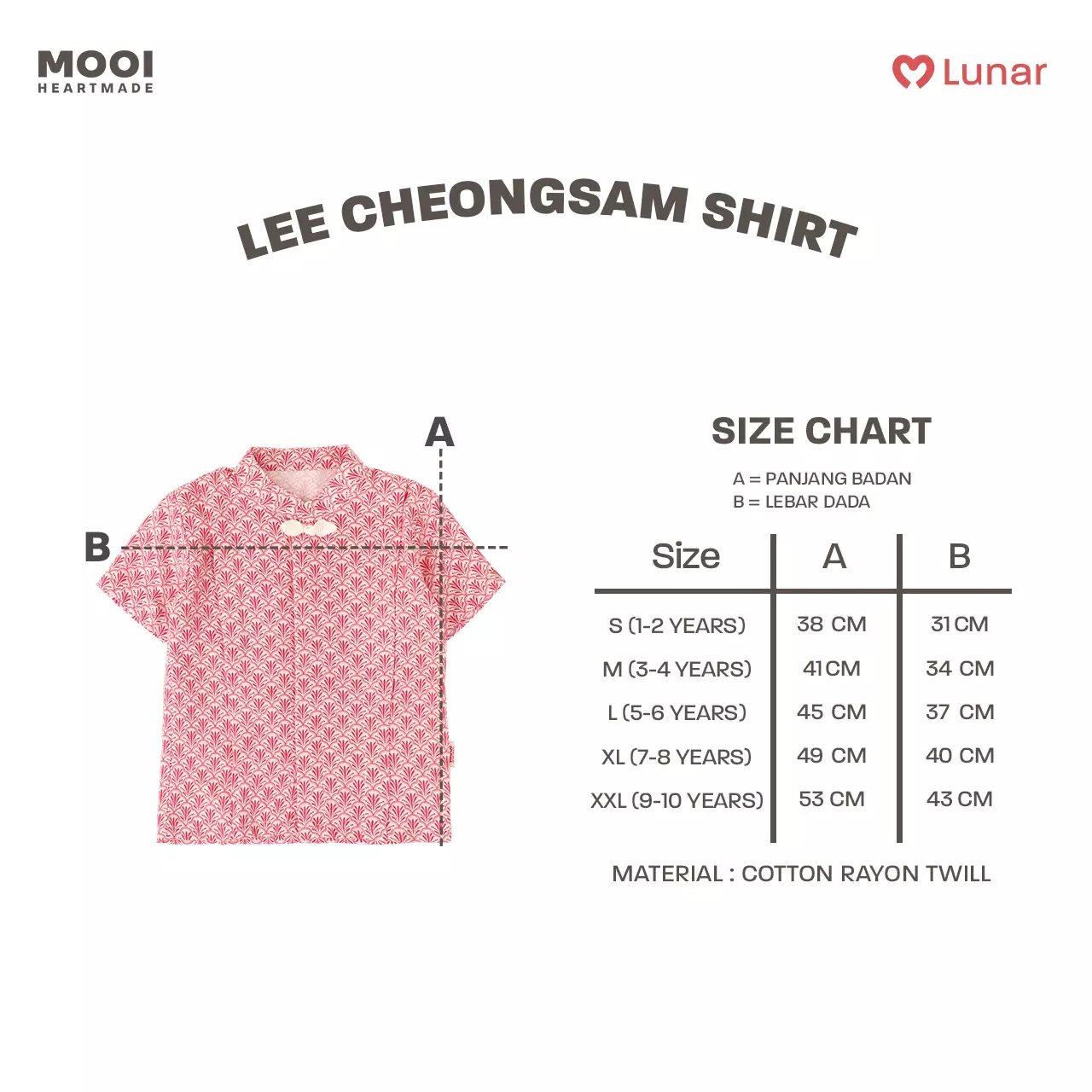 Mooi Kemeja Anak Laki-Laki Lunar Collection Lee Cheongsam Shirt - Cream