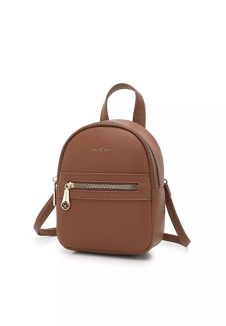 Women's 2-Way Backpack / Crossbody Bag / Sling Bag (Tas Ransel Wanita & Tas Punggung Wanita / Tas Selempang Wanita) - Cokelat