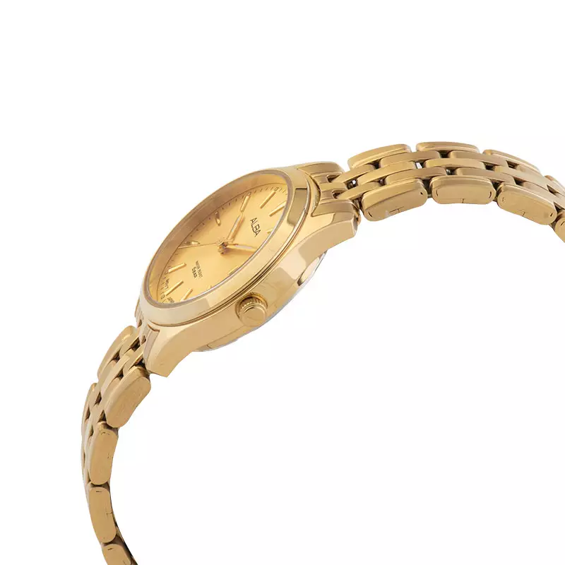 Jam Tangan Wanita Alba AH7BN6X1 Ladies Gold Dial Gold Stainless Steel Strap