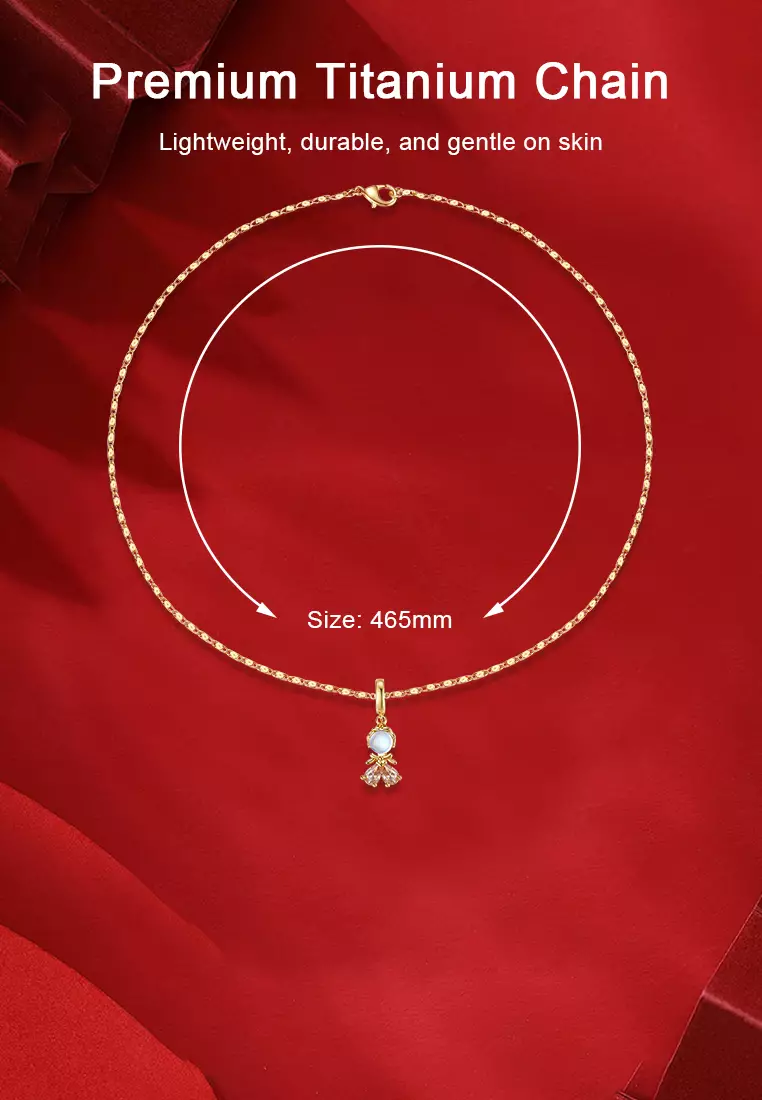 Kalung Wanita Korea Original Zirconia Moonstone Fashion Style Cewek Necklaces