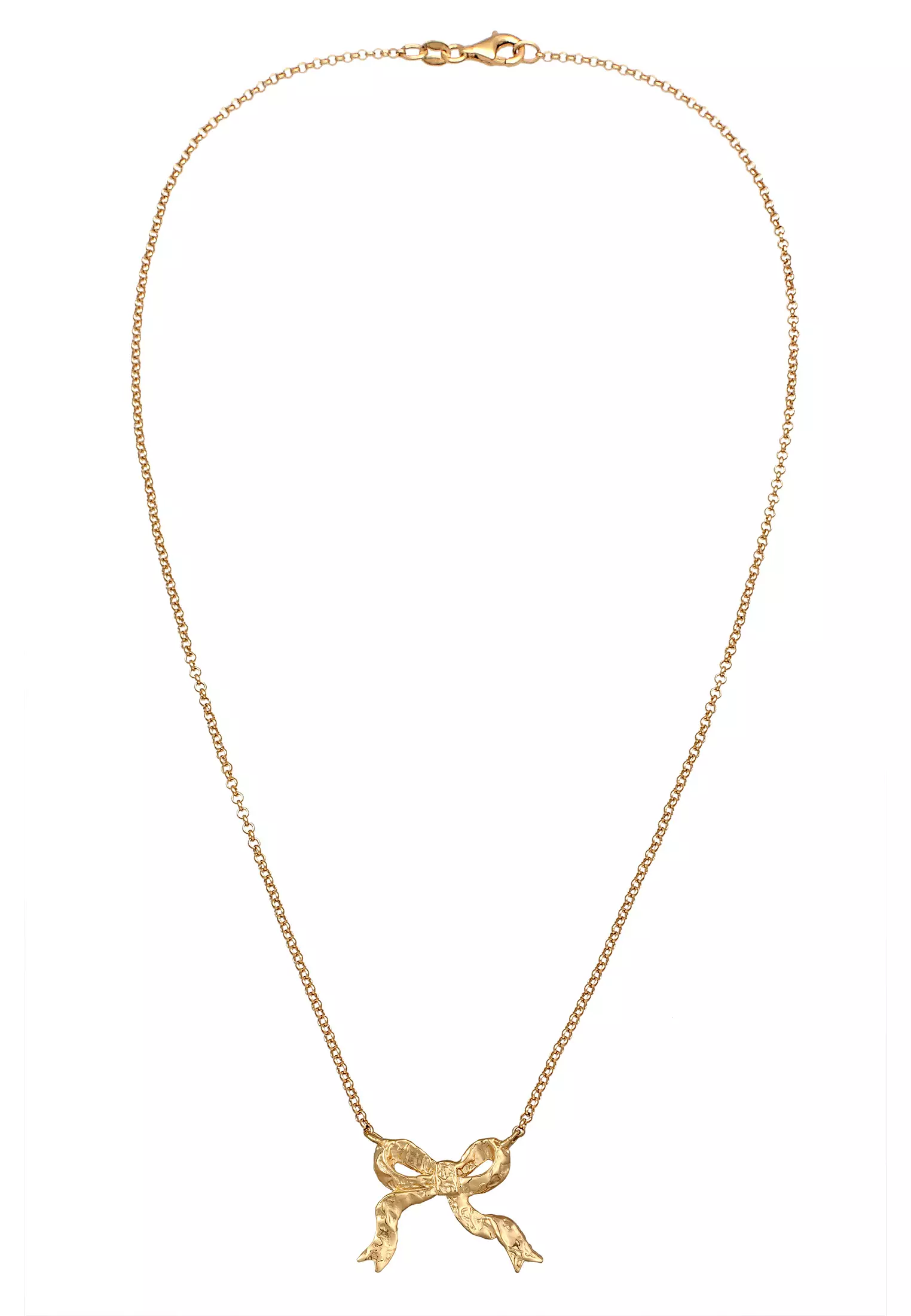 Necklace Bow Pendant Basic Trend In Gold Plated