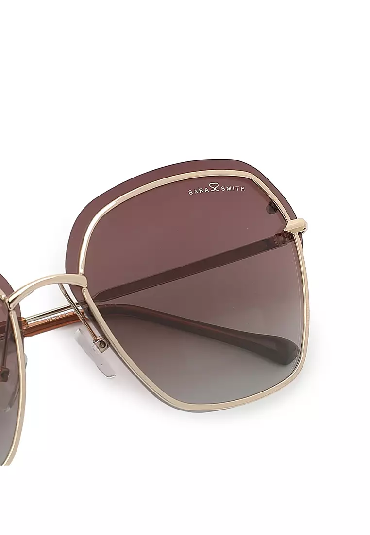 Unisex Polarized Square Sunglasses - Gold / Tea
