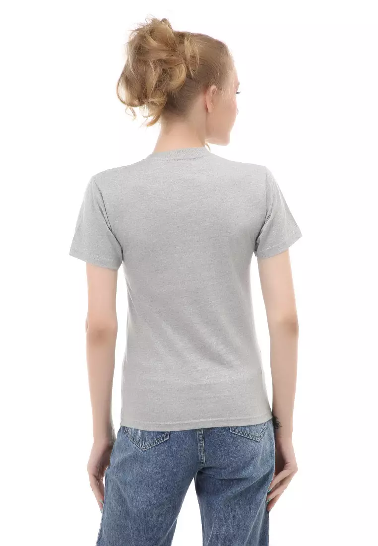 Genevie T-Shirt Kaos Kasual Wanita Cat Lover Short Sleeve Material Cotton Combed ORIGINAL - Light Misty