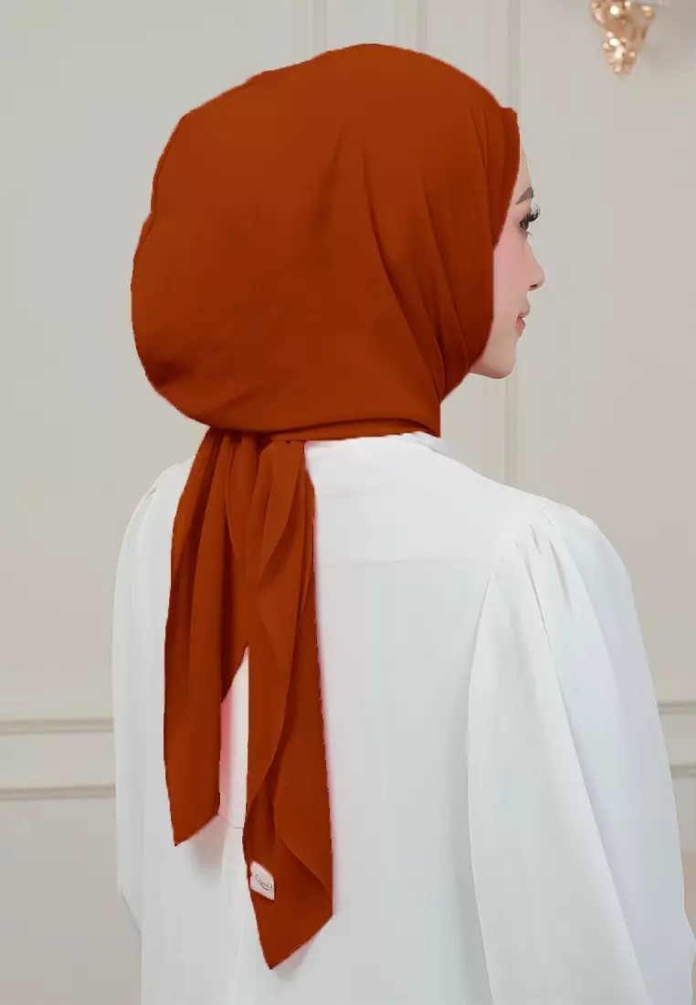 HIJAB INSTAN MAGNET SYIFA - BRUNT ORANGE