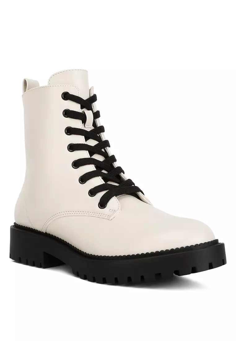 White booties sale lace up