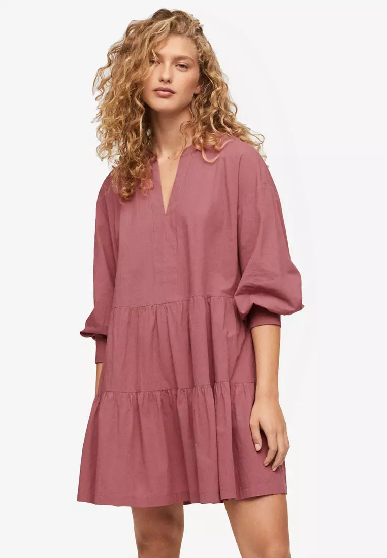 Mango short ruffle sales dress
