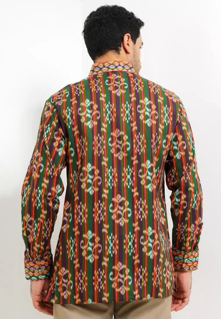Kemeja Body Fit Batik Lurik Tenun